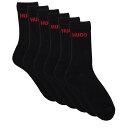 【送料無料】 フューゴ メンズ 靴下 アンダーウェア 6-pack Ribbed Logo Crew Socks Black 001