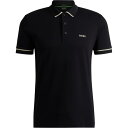 【送料無料】 ボス メンズ ポロシャツ トップス Interlock-Cotton Slim-Fit Polo Shirt With Contrast Trim Men's Black 001(4)