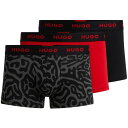 【送料無料】 フューゴ メンズ ボクサーパンツ アンダーウェア 3 Pack Boxer Shorts Red/AOP/Blk 974
