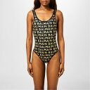 【送料無料】 バルマン レディース 上下セット 水着 All Over Logo Swimsuit BLACK/GOLD