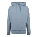 【送料無料】 カルバンクライン メンズ パーカー・スウェット フーディー アウター Badge Hoodie Overcast Grey