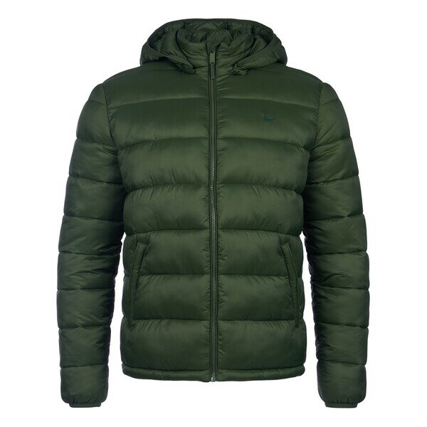 【送料無料】 ジャック ウィルス メンズ ジャケット・ブルゾン アウター Kershaw Hooded Puffer Jacket Kombu Green