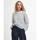 【送料無料】 バブアー レディース パーカー・スウェット アウター Marnie Striped Sweatshirt Cloud/Navy