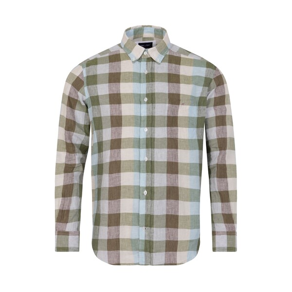【送料無料】 エデンパーク メンズ シャツ トップス Pink checked linen shirt BEC3