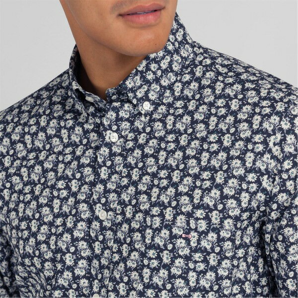 【送料無料】 エデンパーク メンズ シャツ トップス Blue shirt with exclusive floral print BLC6