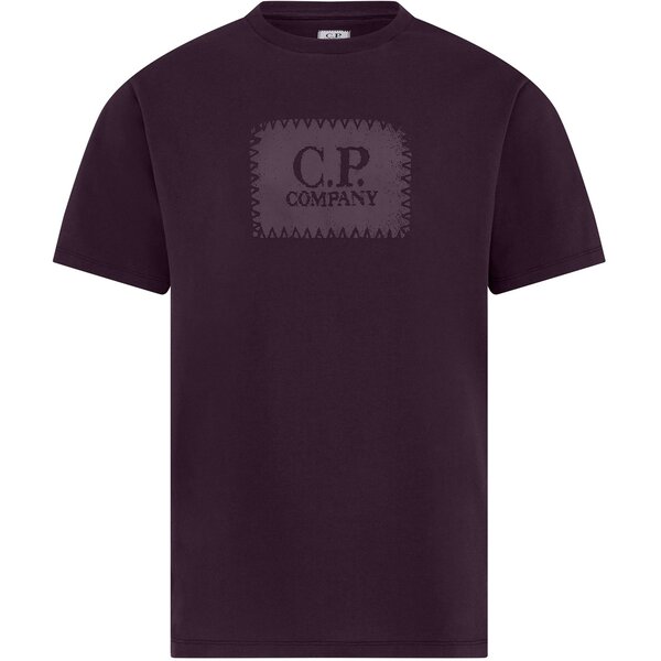 【送料無料】 シーピーカンパニー メンズ Tシャツ トップス Block Logo T-Shirt Potent Prpl 790
