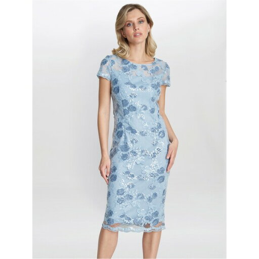 【送料無料】 ジーナバッコーニ レディース ワンピース トップス Millie Midi Embroidered Dress SKY 【送料無料】 ジーナバッコーニ レディース ワンピース トップス Millie Midi Embroidered Dress SKY