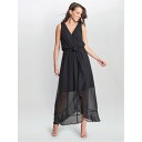 【送料無料】 ジーナバッコーニ レディース ワンピース トップス Imogen Sleevless Wrap Dress BLACK