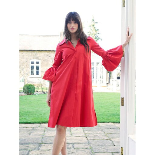 【送料無料】 ジーナバッコーニ レディース ワンピース トップス Melinda Taffeta Shirt Dress RED 【送料無料】 ジーナバッコーニ レディース ワンピース トップス Melinda Taffeta Shirt Dress RED