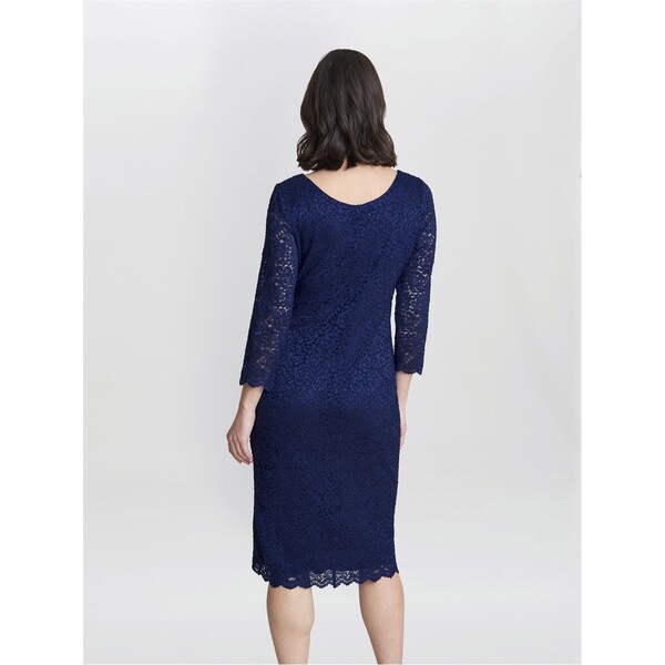 【送料無料】 ジーナバッコーニ レディース ワンピース トップス Melody Lace Wrap Dress NAVY