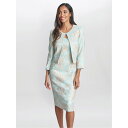 【送料無料】 ジーナバッコーニ レディース ワンピース トップス Julie Jacquard Shift Dress And Bolero AQUA