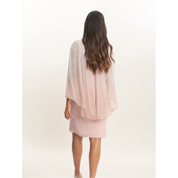 【送料無料】 ジーナバッコーニ レディース ワンピース トップス Shyla Foil Cape Chiffon Cocktail Dress ROSE PINK