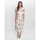 【送料無料】 ジーナバッコーニ レディース ワンピース トップス Alice Midi Printed Tiered Dress IVORY / PINK