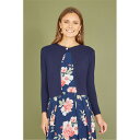 【送料無料】 ユミキム レディース ニット・セーター カーディガン アウター Navy Diamante Button Cropped Cardigan Nav...