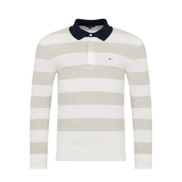 Knit Sweater - エデンパーク メンズ アウター ニット・セーター Eden Park White striped jumper BC ホワイト