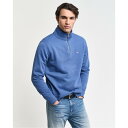 【送料無料】 ガント メンズ パーカー・スウェット アウター Shield Half-Zip Sweatshirt Vintage Blue