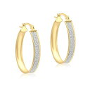 【送料無料】 ビー ユー レディース ピアス・イヤリング アクセサリー 9ct Gold Stardust Oval Hoops Gold
