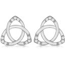 【送料無料】 ビー ユー レディース ピアス・イヤリング アクセサリー Sterling Silver CZ Celtic Knot Studs Silver