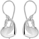 【送料無料】 ビー ユー レディース ピアス・イヤリング アクセサリー Sterling Silver Heart Drop Earrings Silver