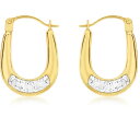 【送料無料】 ビー ユー レディース ピアス・イヤリング アクセサリー 9ct Gold Mini Crystalique Hoops Gold