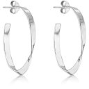 【送料無料】 ビー ユー レディース ピアス・イヤリング アクセサリー Sterling Silver Twist Hoops Silver