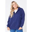【送料無料】 ビー ユー レディース パーカー・スウェット アウター Basic Zip Through Hoodie Navy