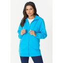 【送料無料】 ビー ユー レディース パーカー・スウェット フーディー アウター Zip Through Longline Hoodie Blue