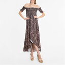 【送料無料】 ビー ユー レディース ワンピース トップス Bardot Shirred Midi Dress Leopard