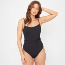 【送料無料】 ビー ユー レディース 上下セット 水着 Textured Belted Swimsuit Black