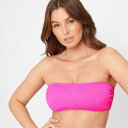 【送料無料】 ビー ユー レディース トップのみ 水着 Textured Bandeau Bikini Top Hot Pink