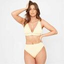 【送料無料】 ビー ユー レディース トップのみ 水着 Textured Triangle Bikini Top Lemon