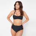 【送料無料】 ビー ユー レディース ボトムスのみ 水着 High Waist Ruched Front Bikini Bottom Black