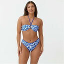 【送料無料】 ビー ユー レディース ボトムスのみ 水着 Zebra Print High Leg Bikini Brief BLUE