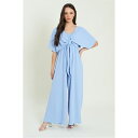 【送料無料】 ビー ユー レディース ワンピース トップス 2 Piece Bandeau Jumpsuit and Cardi Set Powder Blue