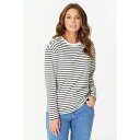 【送料無料】 ビー ユー レディース パーカー・スウェット アウター Long Sleeve Stripe T-Shirt Cream/Black