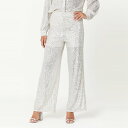 【送料無料】 ビー ユー レディース カジュアルパンツ ボトムス Leg Sequin Trouser Silver
