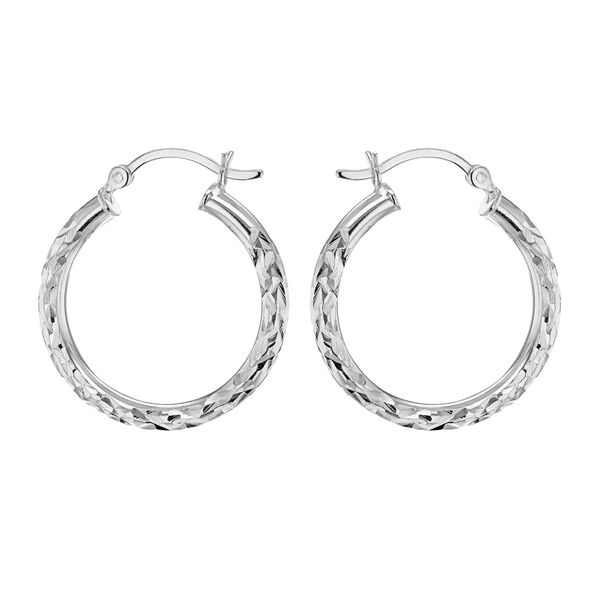ビー ユー レディース アクセサリー ピアス・イヤリング Be You Sterling Silver Diamond Cut Hoops Silver シルバー(4.0)