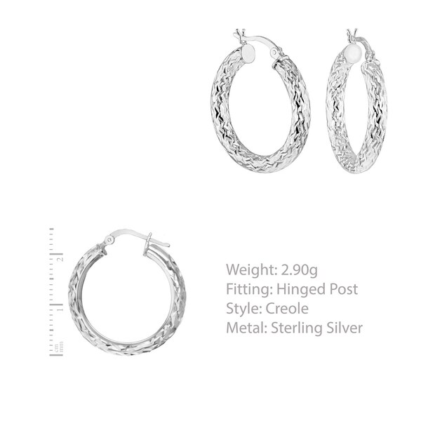 ビー ユー レディース アクセサリー ピアス・イヤリング Be You Sterling Silver Diamond Cut Hoops Silver シルバー