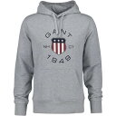 【送料無料】 ガント メンズ パーカー・スウェット アウター PRINT SWEAT HOODIE GREY MELANGE S Grey Melange
