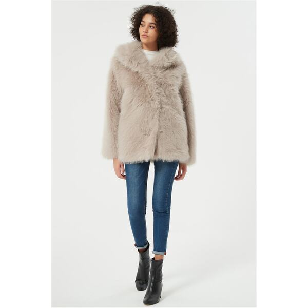 【送料無料】 ビー ユー レディース コート アウター Faux Fur Fluffy Coat MINK