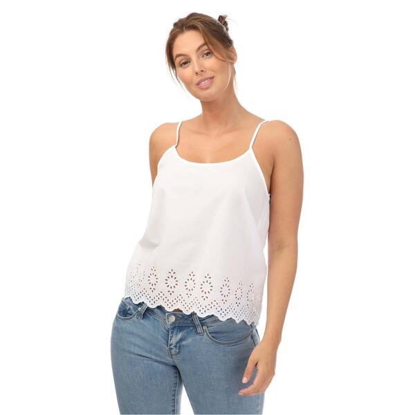 【送料無料】 オンリー レディース シャツ トップス Lou Life Broderie Anglaise Cami Top White
