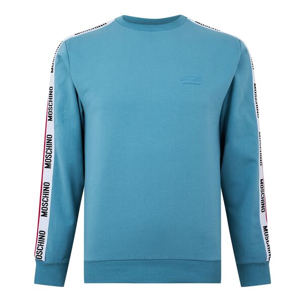 モスキーノ メンズ アウター パーカー・スウェット スウェット シャツ MOSCHINO Tape Sweatshirt Light Blue ブルー