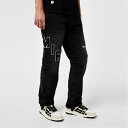 【送料無料】 アミリ メンズ デニムパンツ ボトムス Hockey Straight Jeans Faded Black