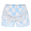 【送料無料】 ヴェルサーチ メンズ ハーフパンツ・ショーツ 水着 Barocco Swim Shorts Past Blue White