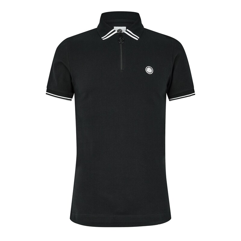 プレティグリーン メンズ トップス ポロシャツ Pretty Green PG Mountfield Zip Po Sn44 Black ブラック