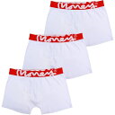 【送料無料】 マネー メンズ ボクサーパンツ アンダーウェア Chop White/Red 3Pk Trunks Triple White