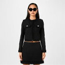 【送料無料】 ヴェルサーチ レディース ジャケット・ブルゾン アウター Tweed Cardigan Jacket Black