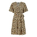 【送料無料】 メラロンドン レディース ワンピース トップス Mela London Brown Animal Print Skater Dress Brown