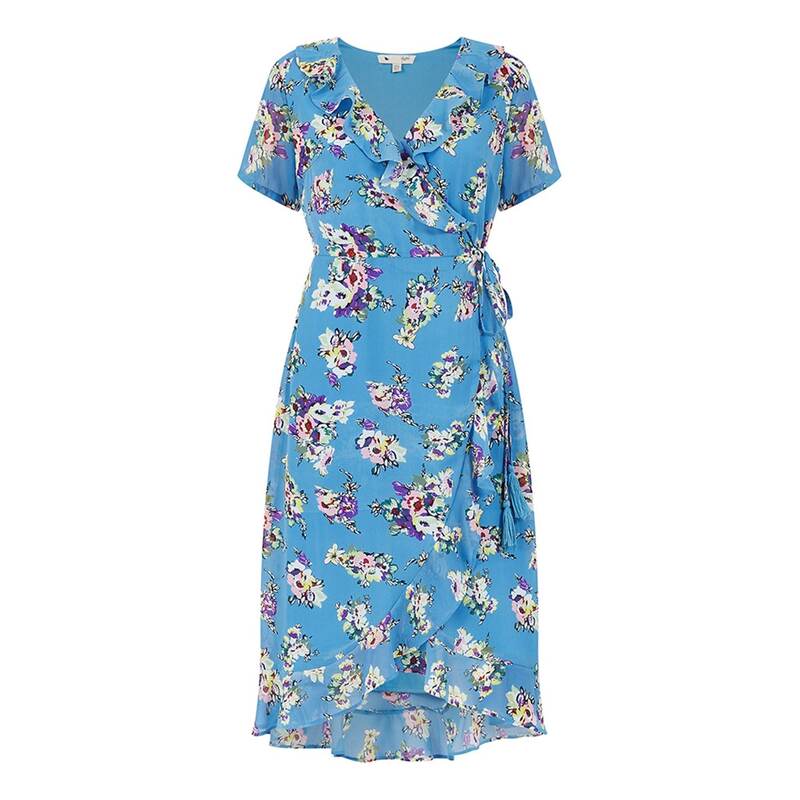【送料無料】 ユミキム レディース ワンピース トップス Yumi Blue Floral Wrap Dress Blue