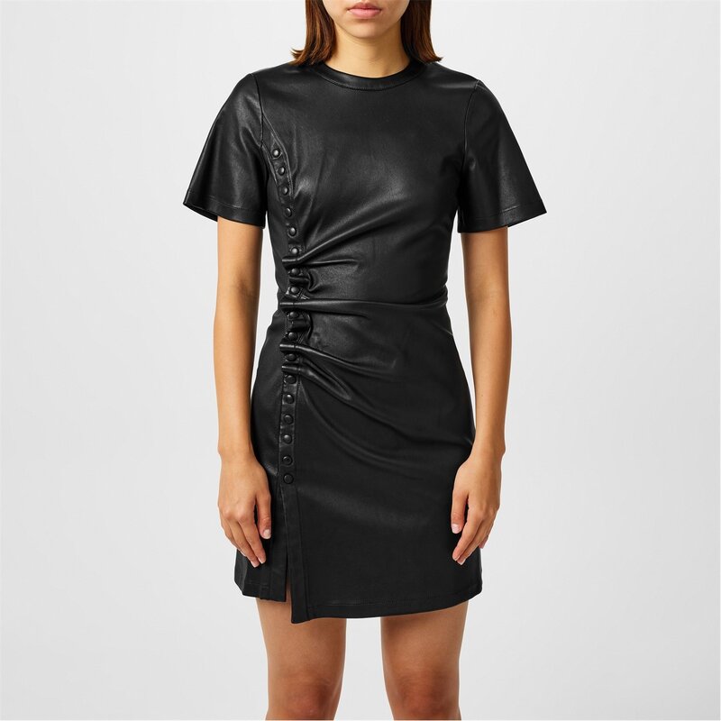 【送料無料】 ラバンヌ レディース ワンピース トップス Rabanne Leather Drs Ld43 Black